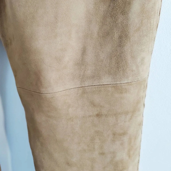 - Real Clothes Leather Pants / Saks Fifth Avenue / Camel / Size 6 - Picture 5 of 7